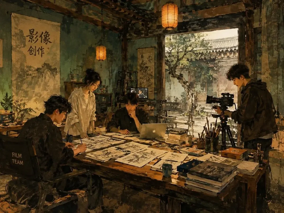 农民影视团队 · 长安剧场创意园 农民影视团队在长安剧场创意园的创作场景